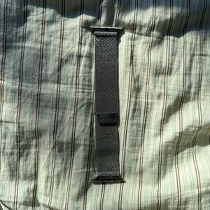 Silver Apple Milanese stainless steel watch band